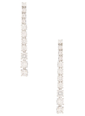 SHASHI GRADUATED 垂褶耳饰 金属银色REVOLVE小众新款