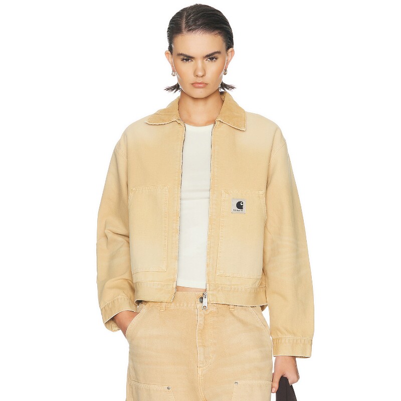 Carhartt WIP卡其色夹克翻领拉链工装风早秋新品外套REVOLVE