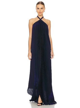 L'IDEE DEESSE 挂脖露背性感连衣裙女夏藏青色辣妹风REVOLVE