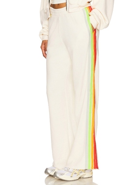 Aviator Nation 运动裤 奶油色 美式休闲风 REVOLVE小众新款