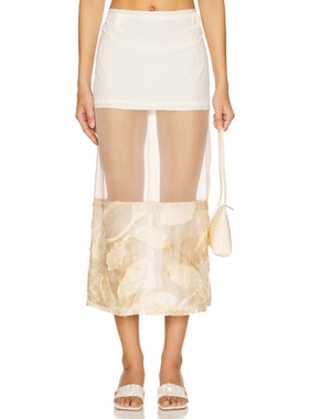 [冬季新品]Milkwhite 半身裙 米色REVOLVE小众新款