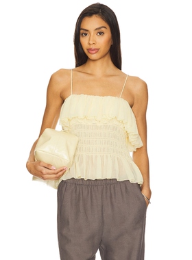 Ronny Kobo ALEXI 上装 柠檬色 y2k辣妹风REVOLVE小众新款