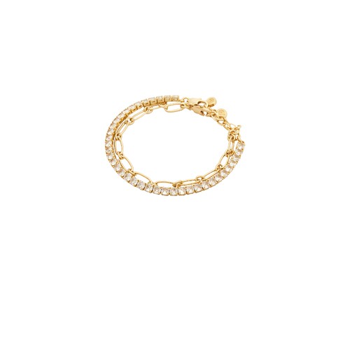 Ettika Crystal & Oval Chain Bracelet Set  revolve小众新款