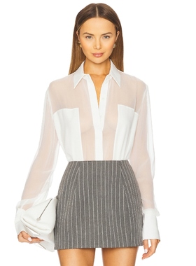 [冬季新品]SANS FAFF FLORE 丝质衬衫 白色REVOLVE小众