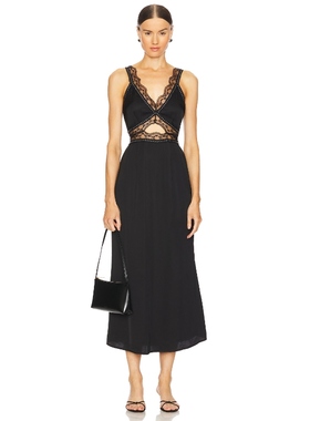 Never Fully Dressed MIMI 长裙 黑色REVOLVE小众新款