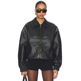 运动复古风REVOLVE小众新款 LIONESS 黑色 飞行员夹克 KENNY