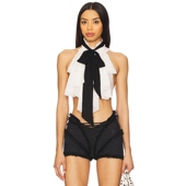 白色REVOLVE小众新款 Aniye Ruff Top Records Mimi