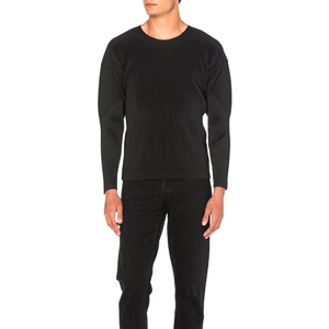 Homme Plisse Issey Miyake黑色上衣长袖衬衫早秋新品REVOLVE
