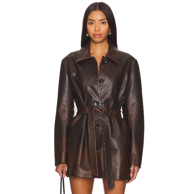 LAMARQUE MARLOWE 寒冬保暖大衣 棕色 老钱风REVOLVE小众新款