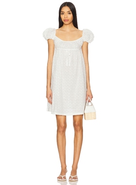 Yuhan Wang Puff Sleeve Embroidered Dress 白色REVOLVE小众新款