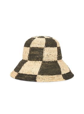 Brixton Redding Bucket Hat in White Cap ＆ Deep Forest Neutr