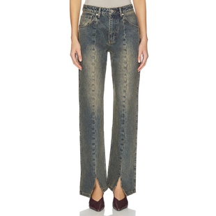 牛仔裤 HEM 蓝色 美式 Mimchik 复古风REVOLVE小众新款 SPLIT