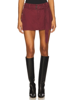 AFRM CHIPPY 半身裙 酒REVOLVE小众新款