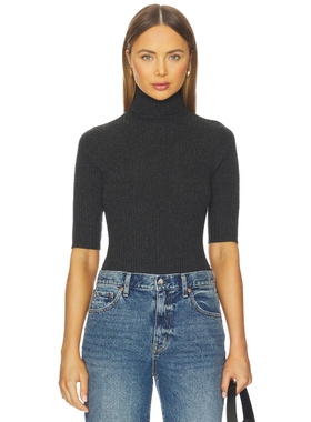 [冬季内搭]Autumn Cashmere 圆翻领上装黑色REVOLVE小众新款