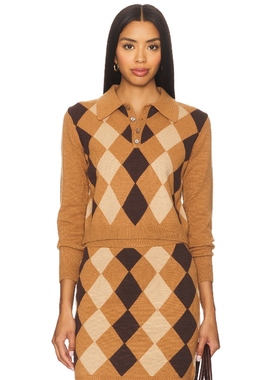 [冬季新品]Callahan DAWN POLO 衫 棕黄色y2k辣妹风REVOLVE小众