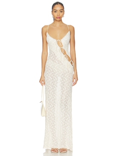 LIONESS ABOUT A GIRL MAXI 裙子 revolve小众新款 奶油色