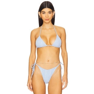 y2k辣妹风REVOLVE小众新款 PEIXOTO 蓝色 比基尼文胸上装 BENJI