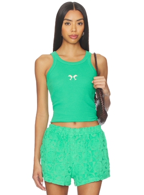Araminta James Dolphin Tank Top revolve小众新款 绿色