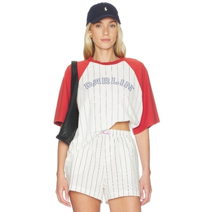 RAGLAN SKOOL T恤 白色 Darlin y2k辣妹风REVOLVE小众新款 OLD