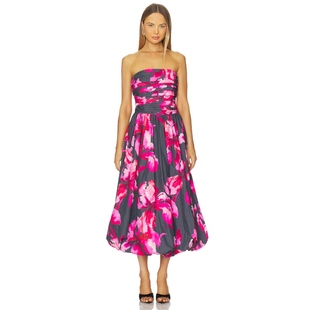 AMUR Helena Bubble Dress 新品 Midi 黑色REVOLVE小众 冬季