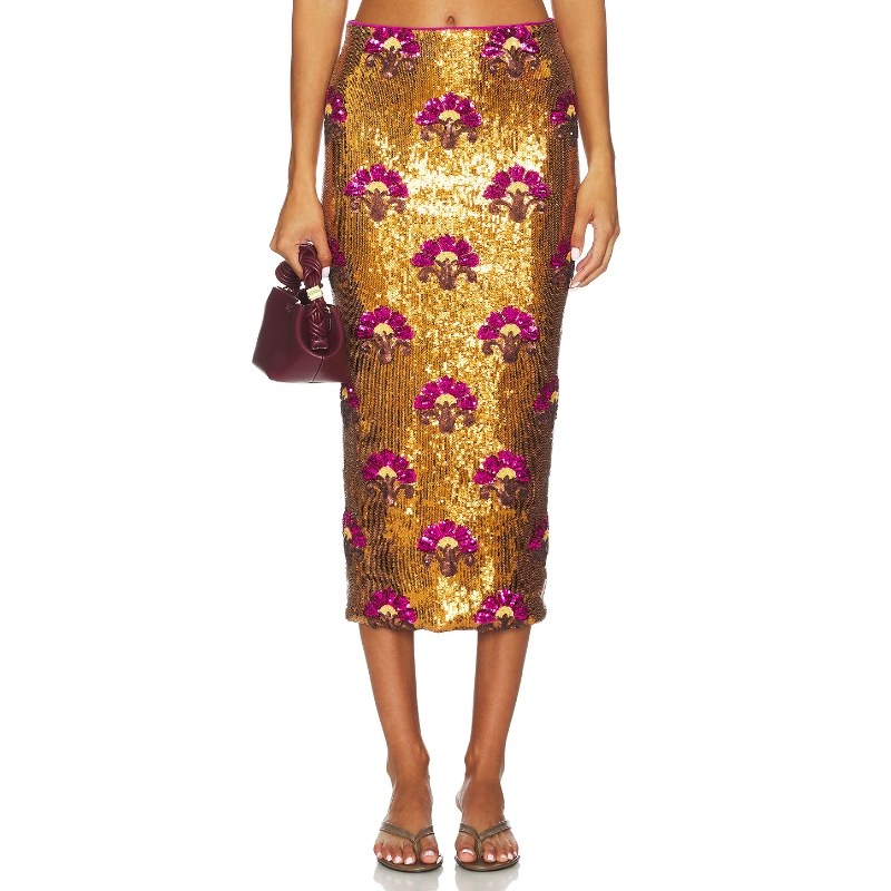 Le Superbe DESERT 半身裙 金属金色REVOLVE小众新款