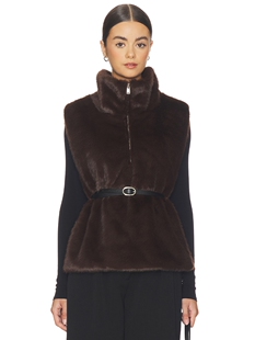 Faux revolve小众新款 Fur Vest Mockneck WeWoreWhat
