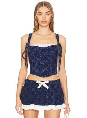 LOBA TERESITA 紧身衣 蓝色 y2k辣妹风REVOLVE小众新款