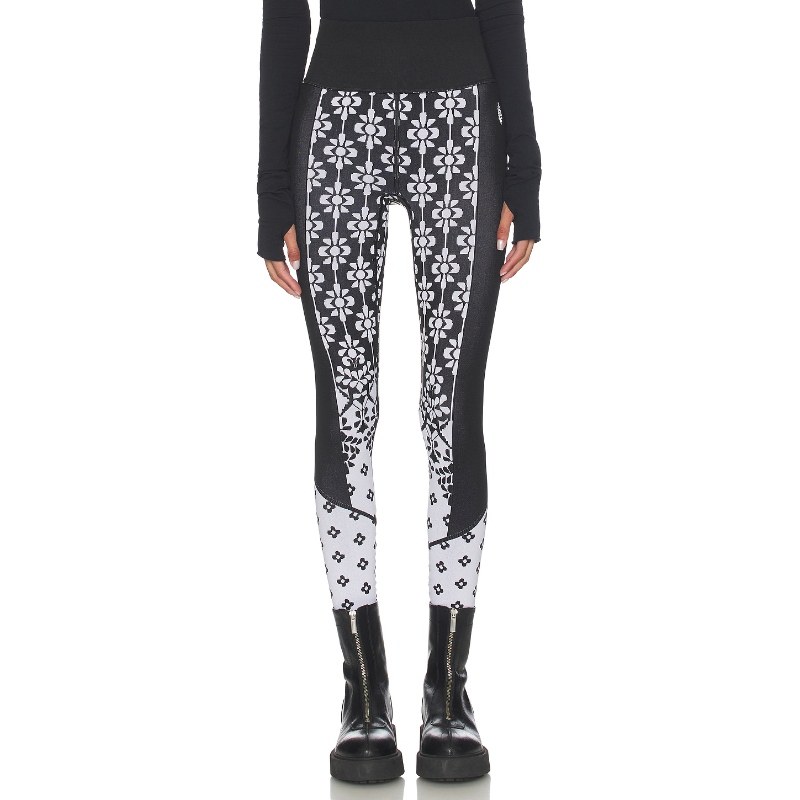 [海外直邮]Free People 打底裤黑白几何图案运动复古风REVOLVE,运动服/休闲服装,运动长裤,淘宝优惠券,粉丝福利购,淘宝优惠卷