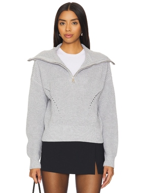 ALL THE WAYS 翻领毛衣高级感灰色休闲针织衫REVOLVE