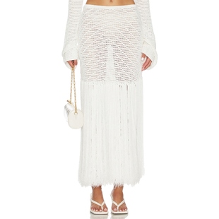 WINDSOR 象牙白REVOLVE小众新款 EDNA 半身裙 长款 DEVON