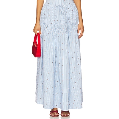 [冬季新品]WeWoreWhat Tiered Midi Skirt 蓝色REVOLVE小众