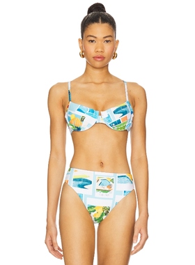 Seafolly UNDERWIRE 比基尼文胸上装 蓝色REVOLVE小众