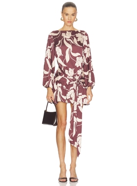 MISA Los Angeles LARISSA 裙子 revolve小众新款 巧克力色