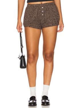 NIA JACK 短裤 巧克力色 美式休闲风REVOLVE小众新款