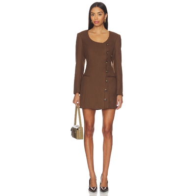 [春季新品]ASTR the Label KASSANDRE 连衣裙 棕色REVOLVE小众