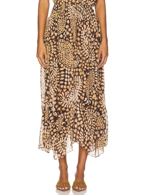 MISA Los Angeles AGYNESS 半身裙 棕色REVOLVE小众新款