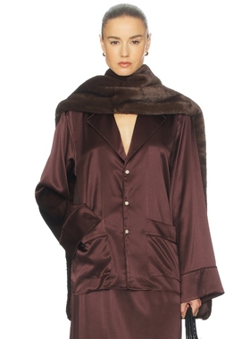 Helsa 衬衫 棕色老钱风长袖上衣REVOLVE小众新款