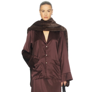 Helsa 衬衫 棕色老钱风长袖上衣REVOLVE小众新款