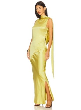 YLLW THE LABEL NINA SILK 裙子 绿色REVOLVE小众新款