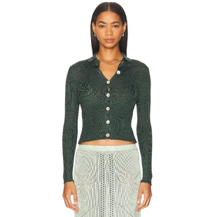 Calle Del Mar 深绿色辣妹风短款 新品 针织开衫 上衣REVOLVE 冬季