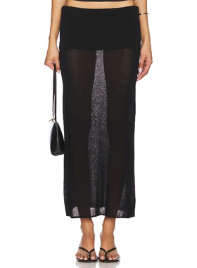 [春季新品]Geel DANNI 长款针织半身裙 黑色REVOLVE小众新款