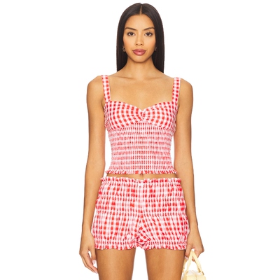 [春季新品]MAJORELLE ROXY 上衣 红色REVOLVE小众新款