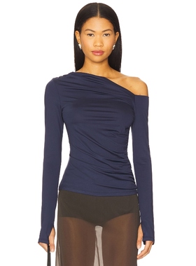 [冬季新品]NIA CLEO 上装长袖上衣 藏青色y2k辣妹风REVOLVE小众