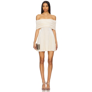 WeWoreWhat 露肩迷你连衣裙女夏 象牙白REVOLVE小众新款