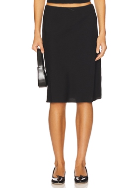 [春季新品]GUIZIO 半身裙黑色经典款直筒中长裙REVOLVE小众新款