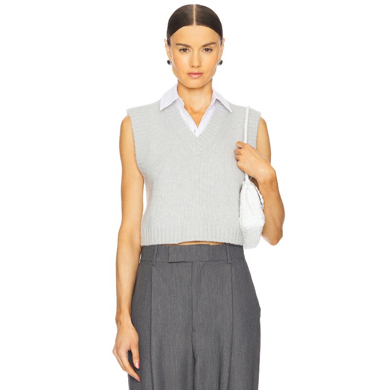 [早秋新品]Favorite Daughter LEIGH 背心 淡灰色羊毛衫REVOLVE