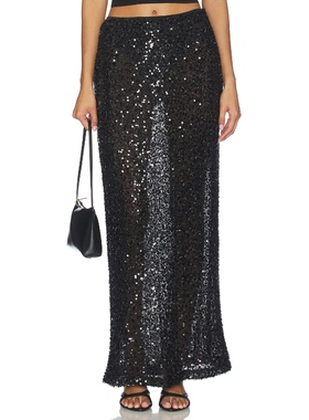 4th & Reckless NOVIE 半身裙 黑色REVOLVE小众新款