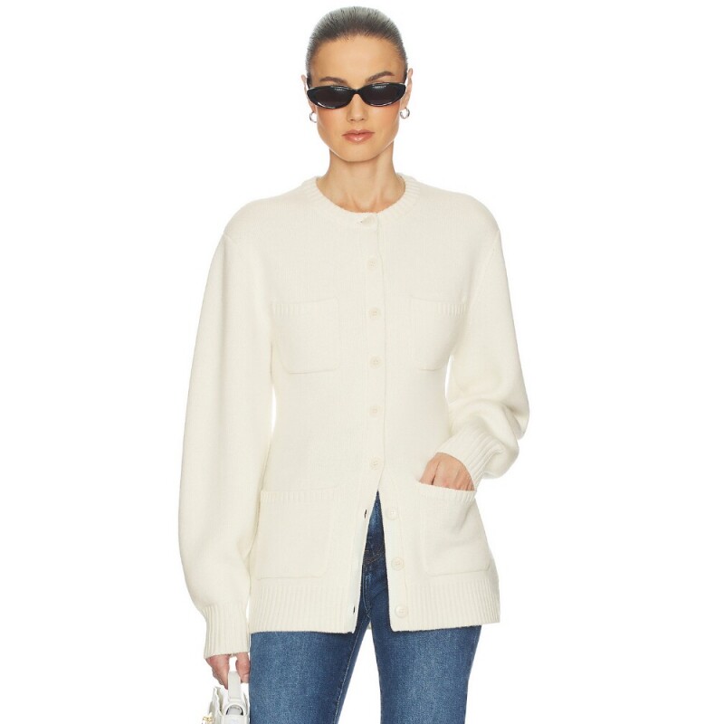 Helsa奶油色羊绒针织开衫26SS早秋新品 REVOLVE