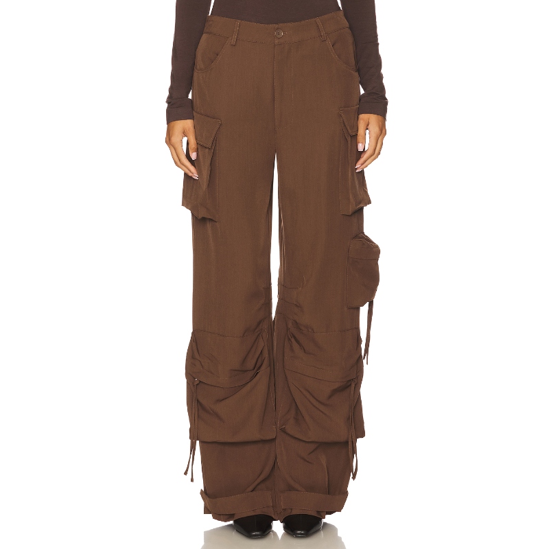 [冬季新品]Steve Madden DUO复古风棕色工装阔腿长裤REVOLVE