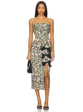 [冬季新品]KIKA VARGAS VIOLETA 中长款连衣裙 绿色REVOLVE小众